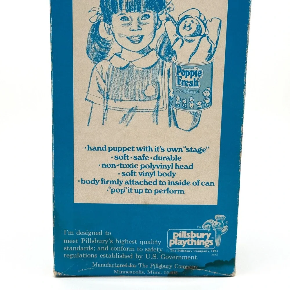 Poppie Fresh Pillsbury Pop Up Puppet 1974 Vintage 70s Rare
